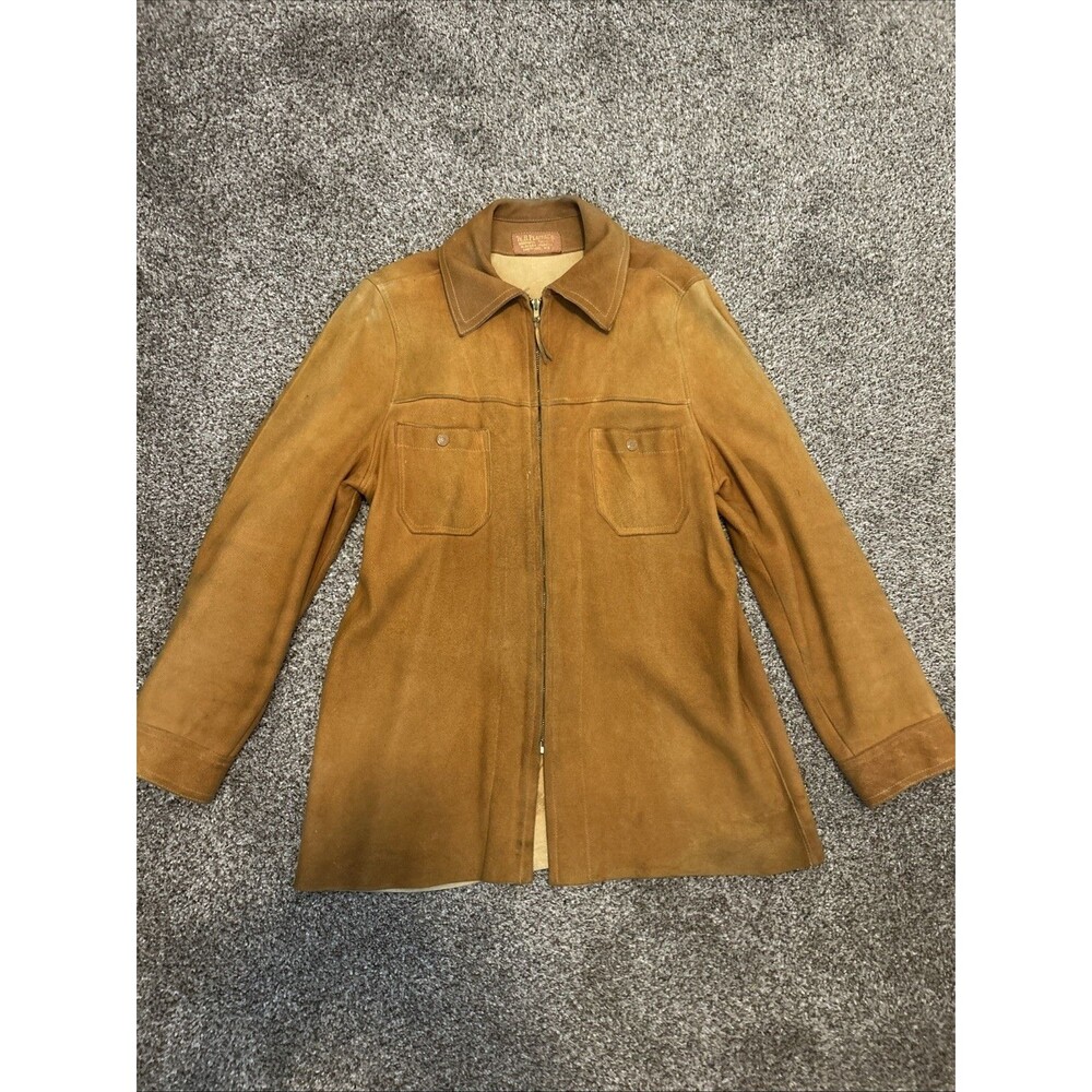 Vintage W.B Place & Co Deerskin Tanner Western Leather Fringe Jacket Size L